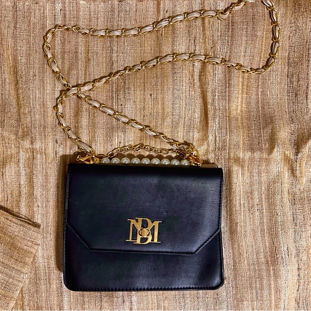 Badgley Mischka Double-Sided Crossbody Bag w/ Faux Pearls